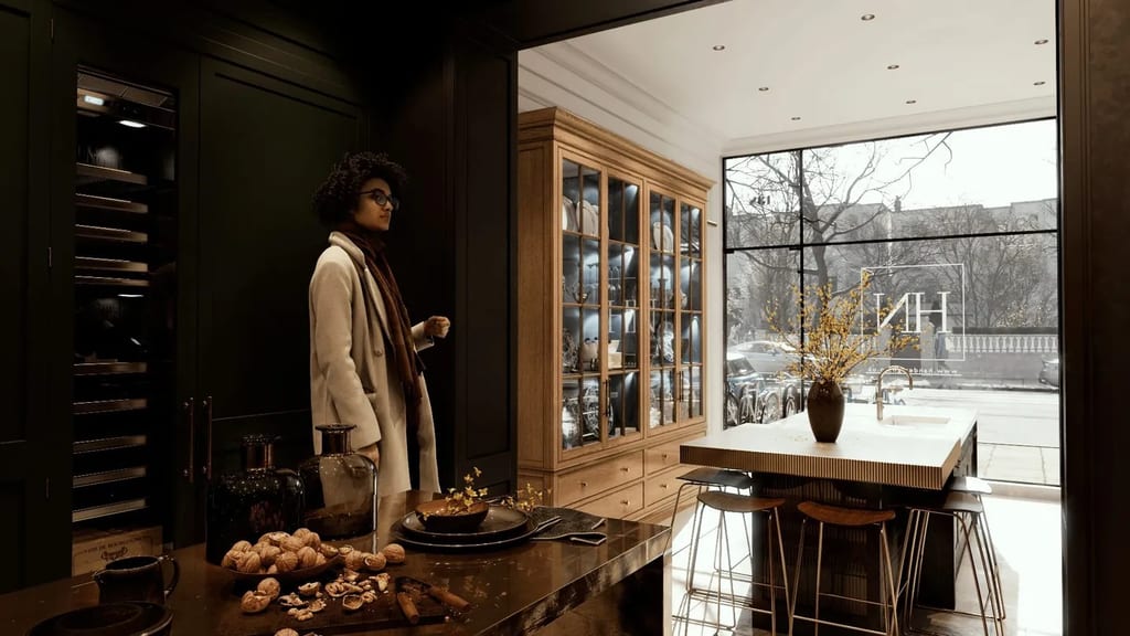 3D interior visualization of a retail showroom