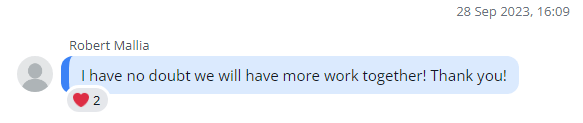 Client's Positive Feedback on CRM
