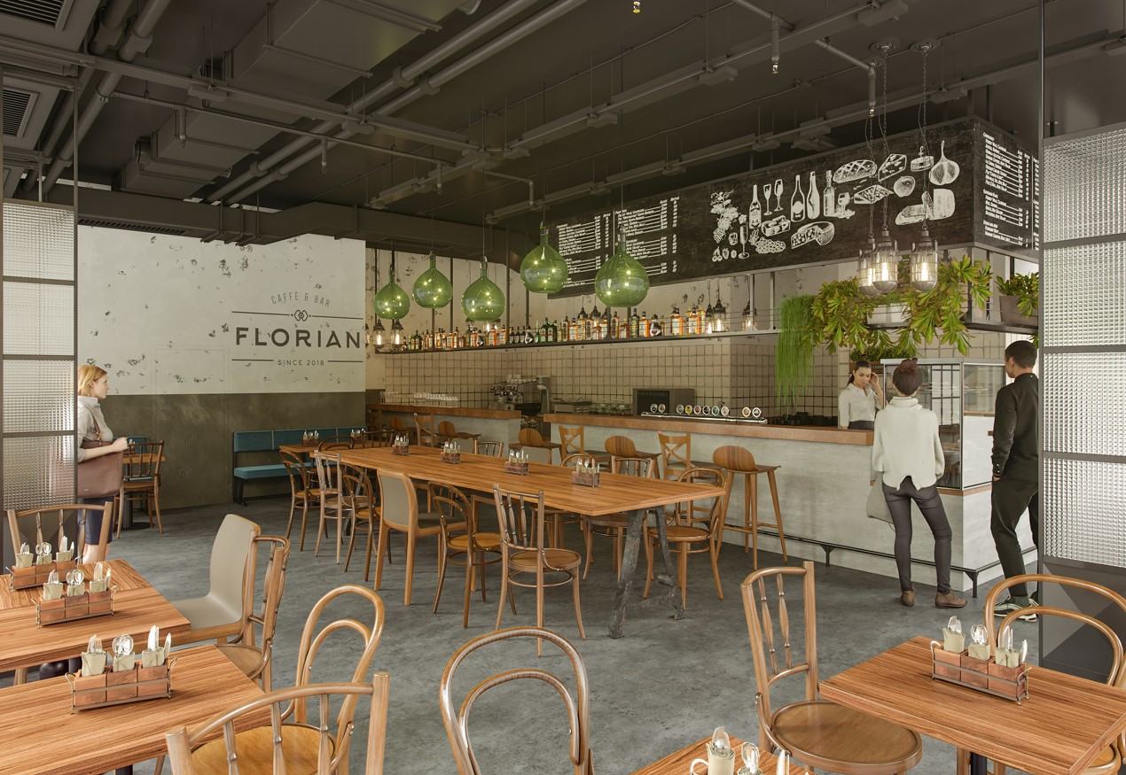 Photorealistic 3D Rendering for Cafe Interior Design