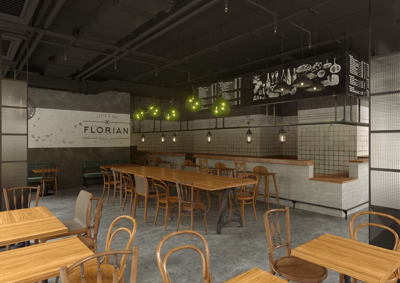 Lamps Position for Cafe Interior 3D Visualization