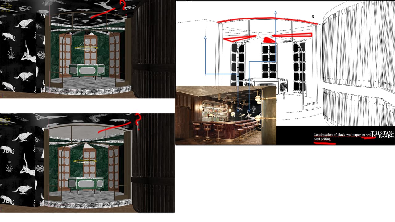 Wine Room 3D Visualization for a Restaurant in Detail