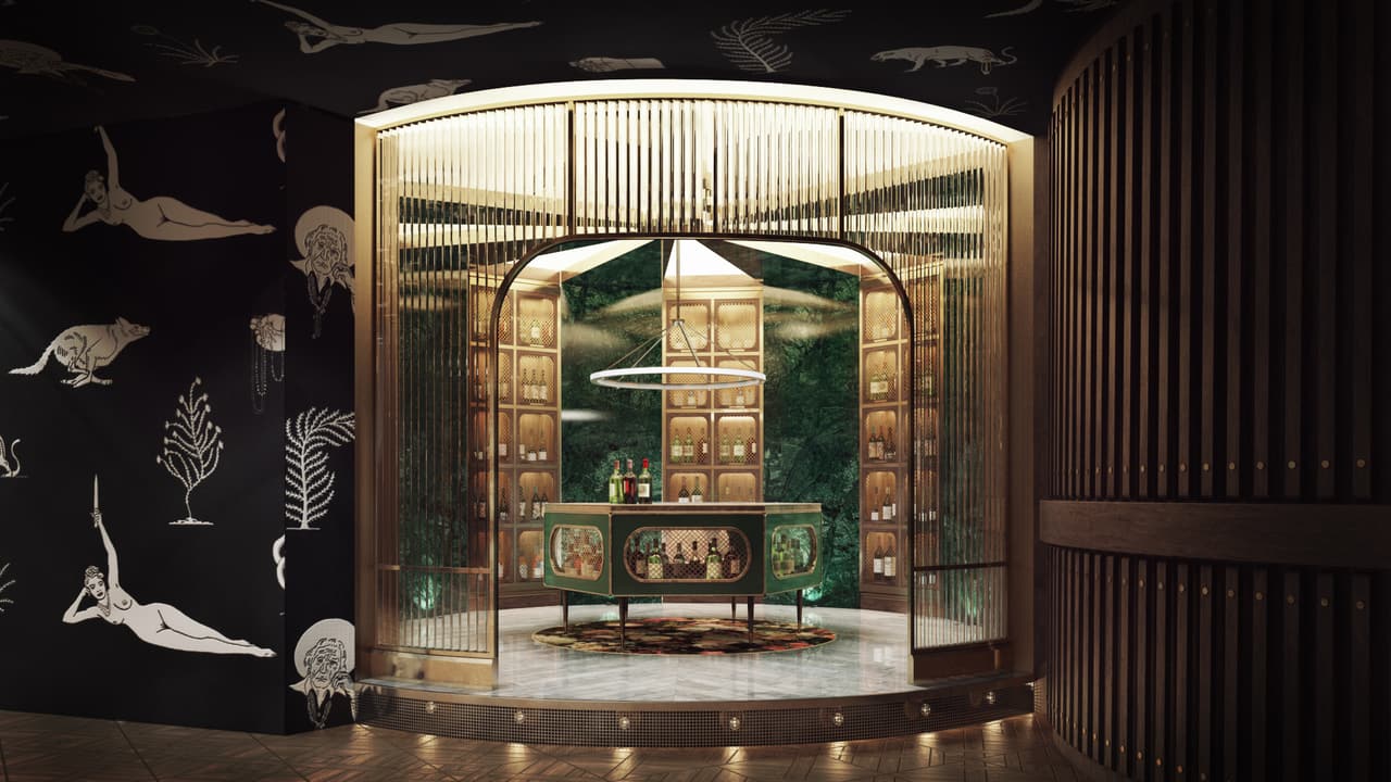 Wine Room View for a Restaurant Design Project