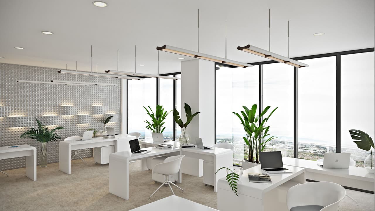Office space rendering — commercial interior marketing CGI