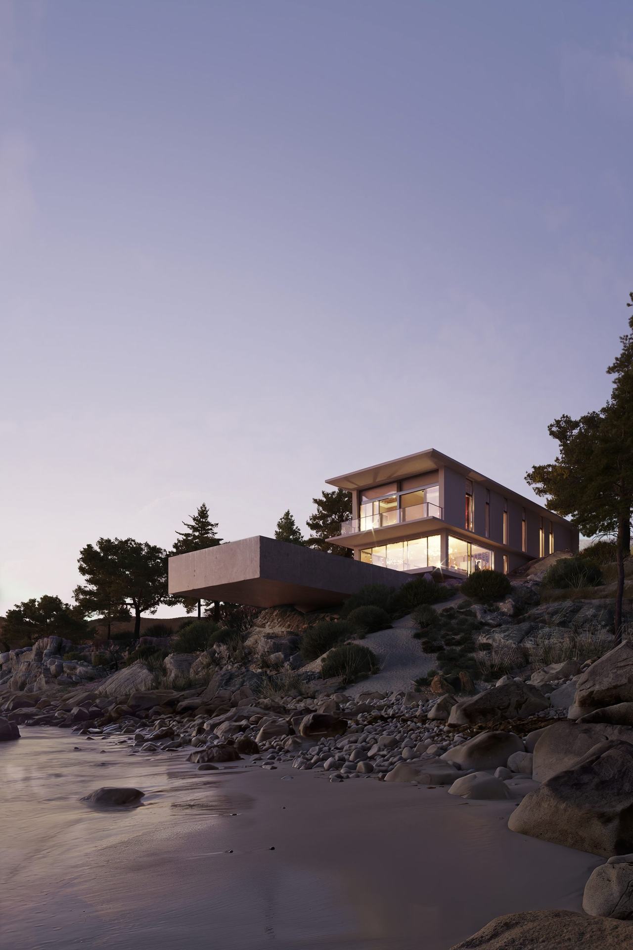 3D Visual of a Beautiful Lakeside Villa