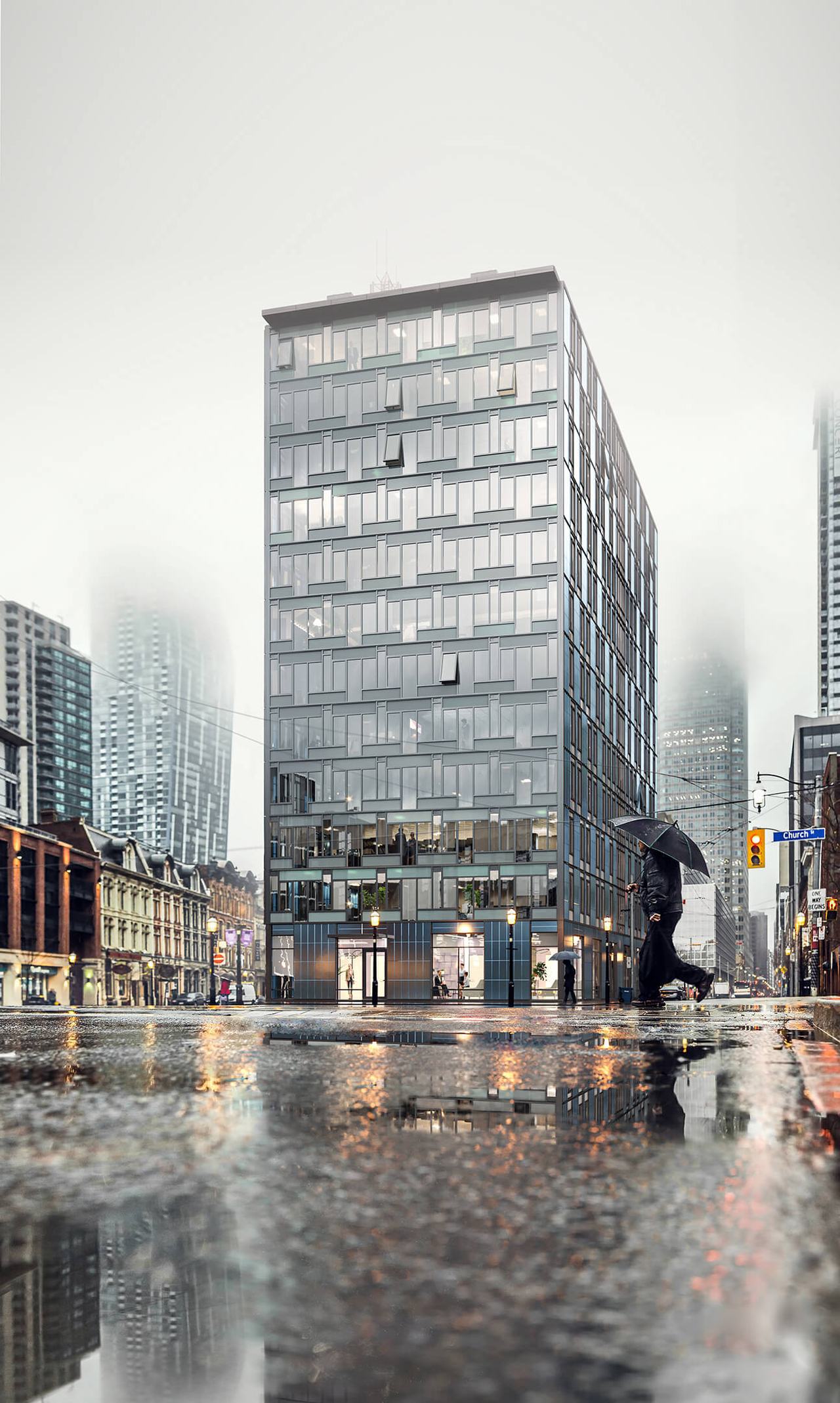 Office Building Rendering after Post-production