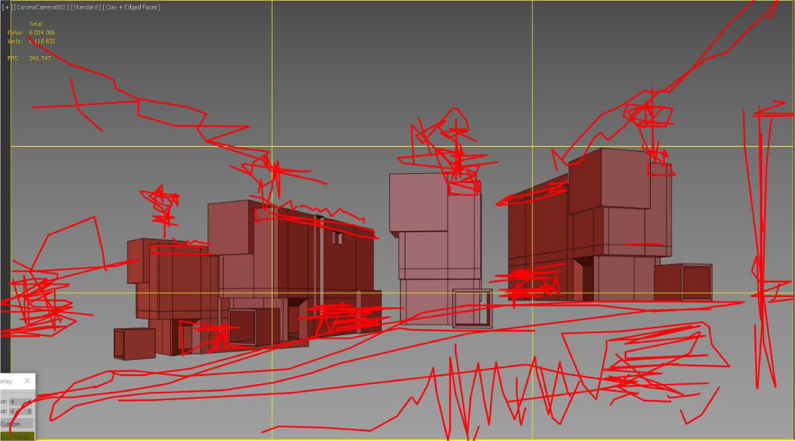 Photorealistic architectural render — sketching stage
