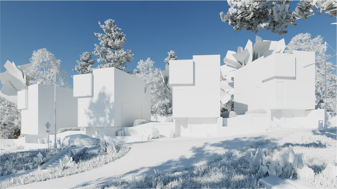Photorealistic architectural render — scene modeling