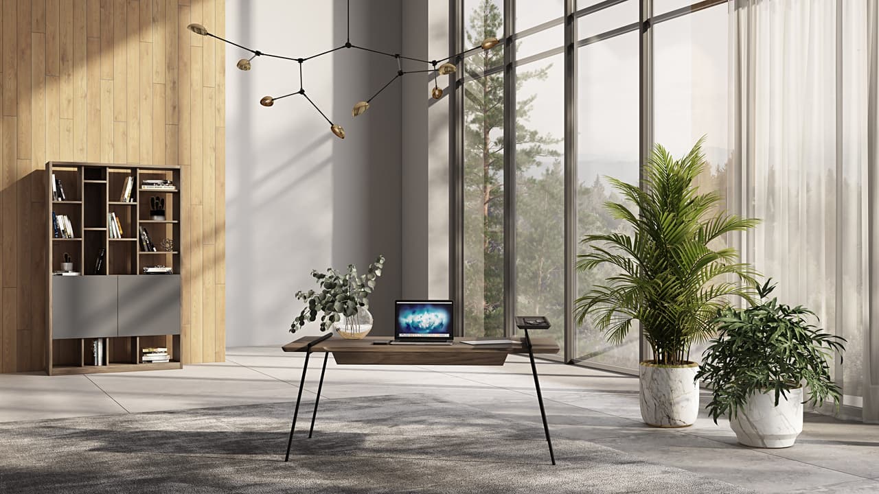 3D Visualization of Home Office Interior Design