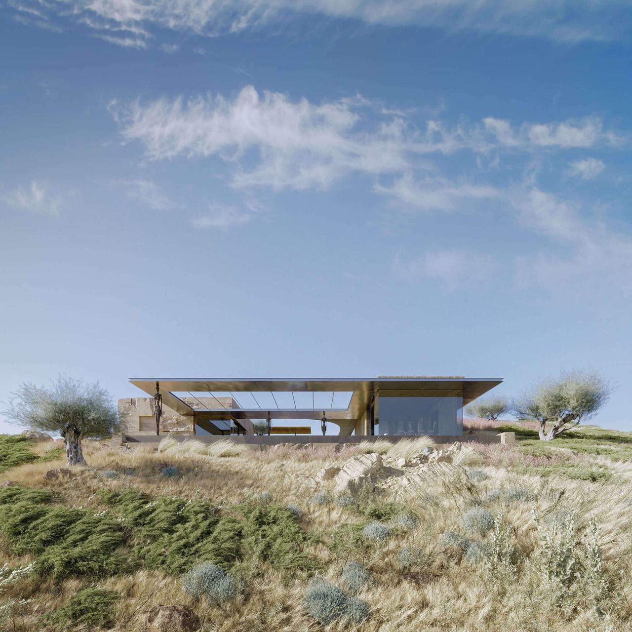 3D Visualization of a Contemporary House Near the Sea