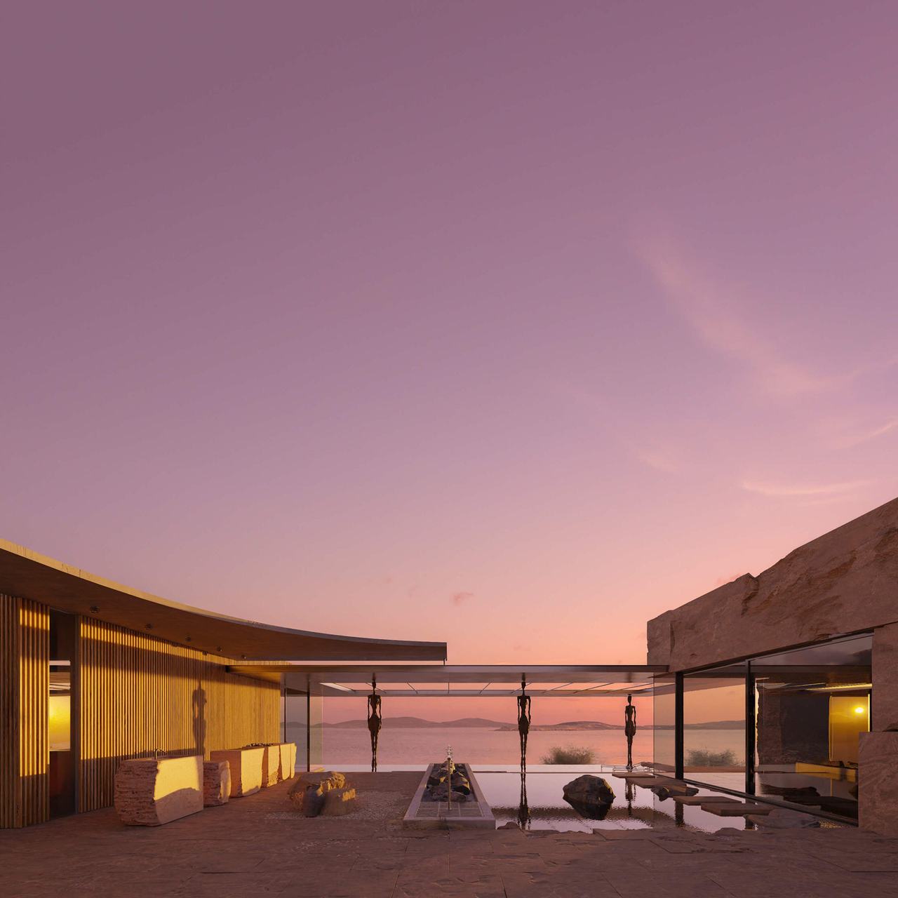 Breathtaking CGI of a House at Sundown