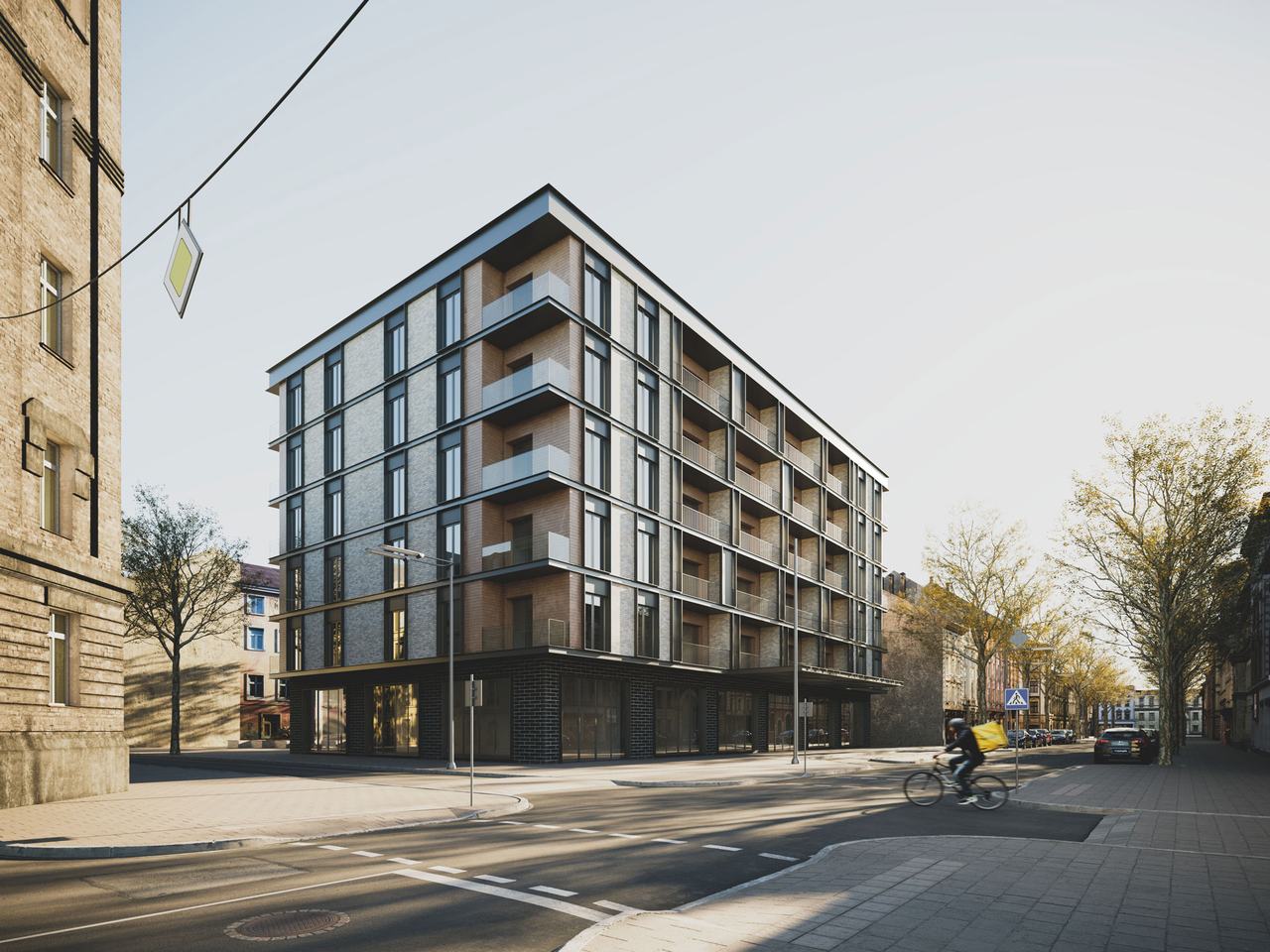 3D hotel rendering — intermediate result with textures