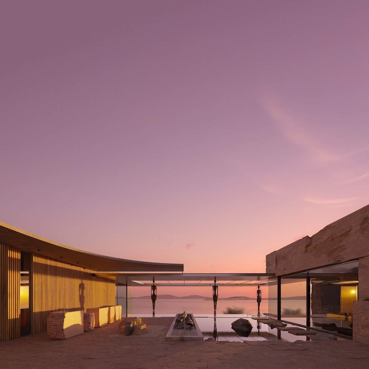 A Final 3D Visualization of the Residence at Sunset