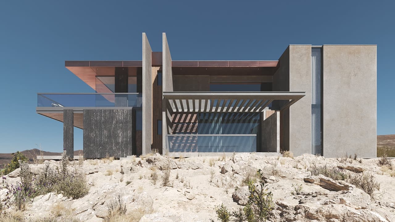 Realistic Architectural Rendering for a Villa: Details and Minor Greenery