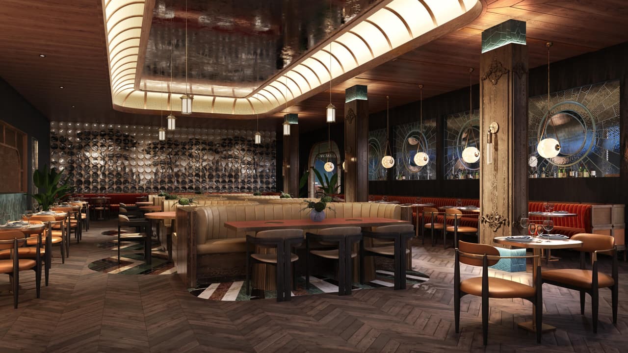 Restaurant 3D rendering — Clay after first review CGI