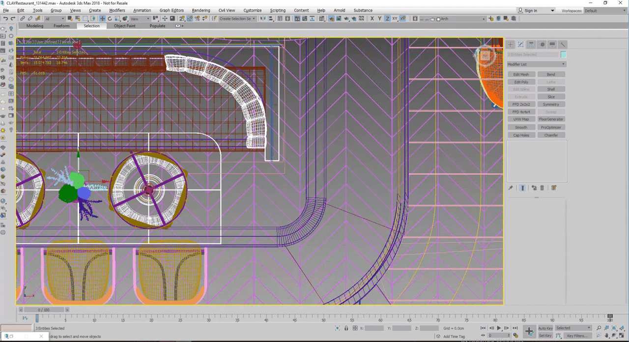 Setting the 3D Scene for Restaurant Rendering