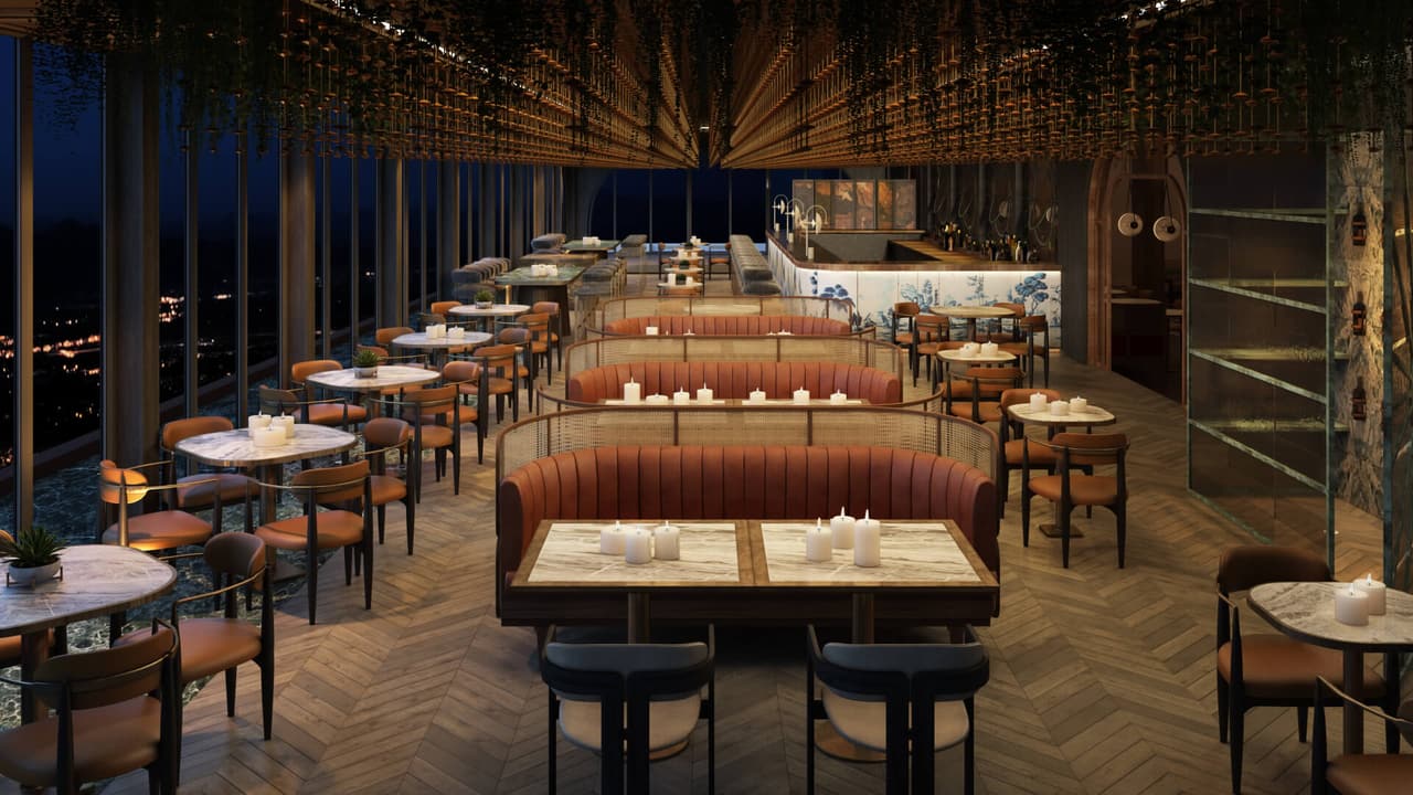 3D Render of a Restaurant Terrace
