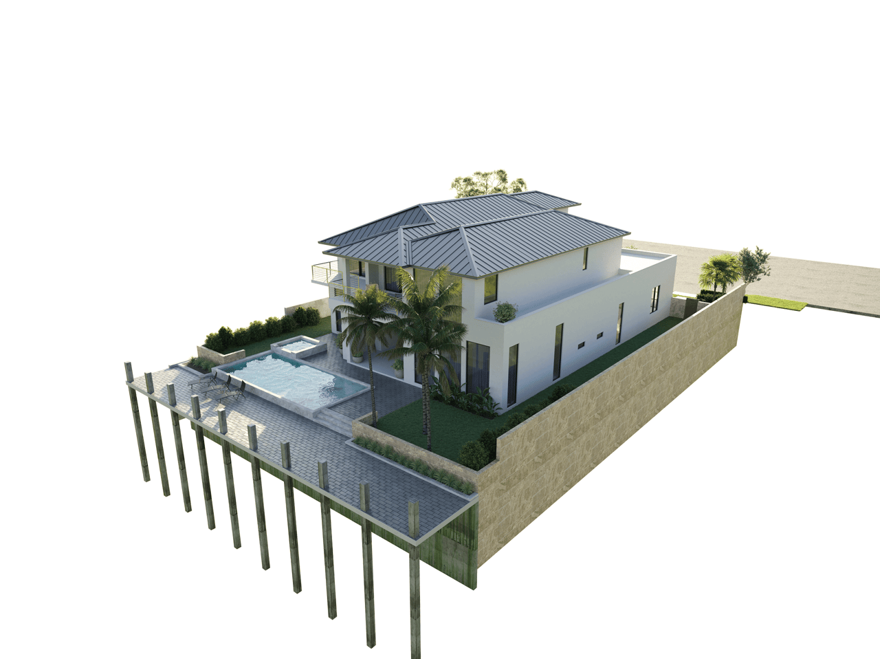 3D rendering for photo-matching — Fort Lauderdale luxury home