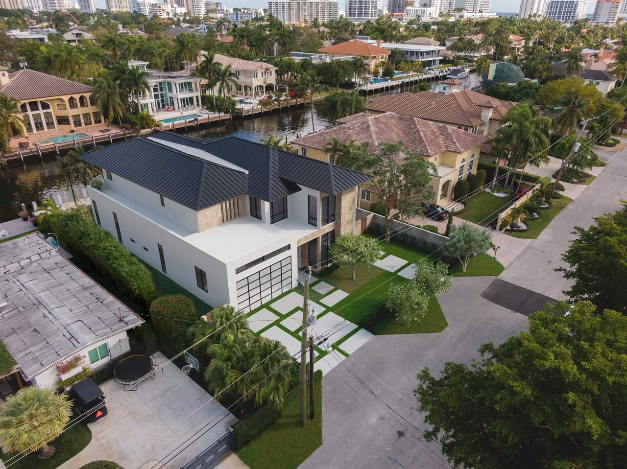 Real estate renderings — aerial view Seven Isles Fort Lauderdale