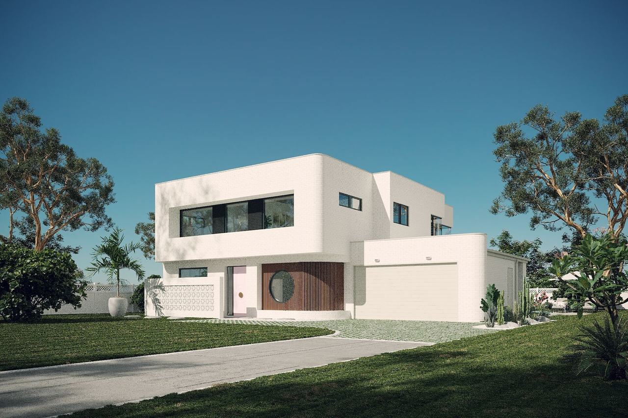 3D house exterior rendering — 3ds Max screenshot