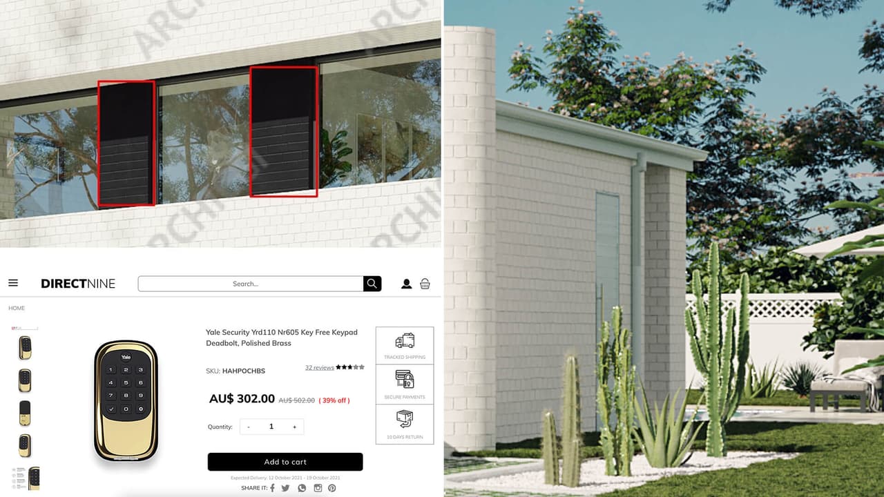 3D house exterior rendering — final corrections references