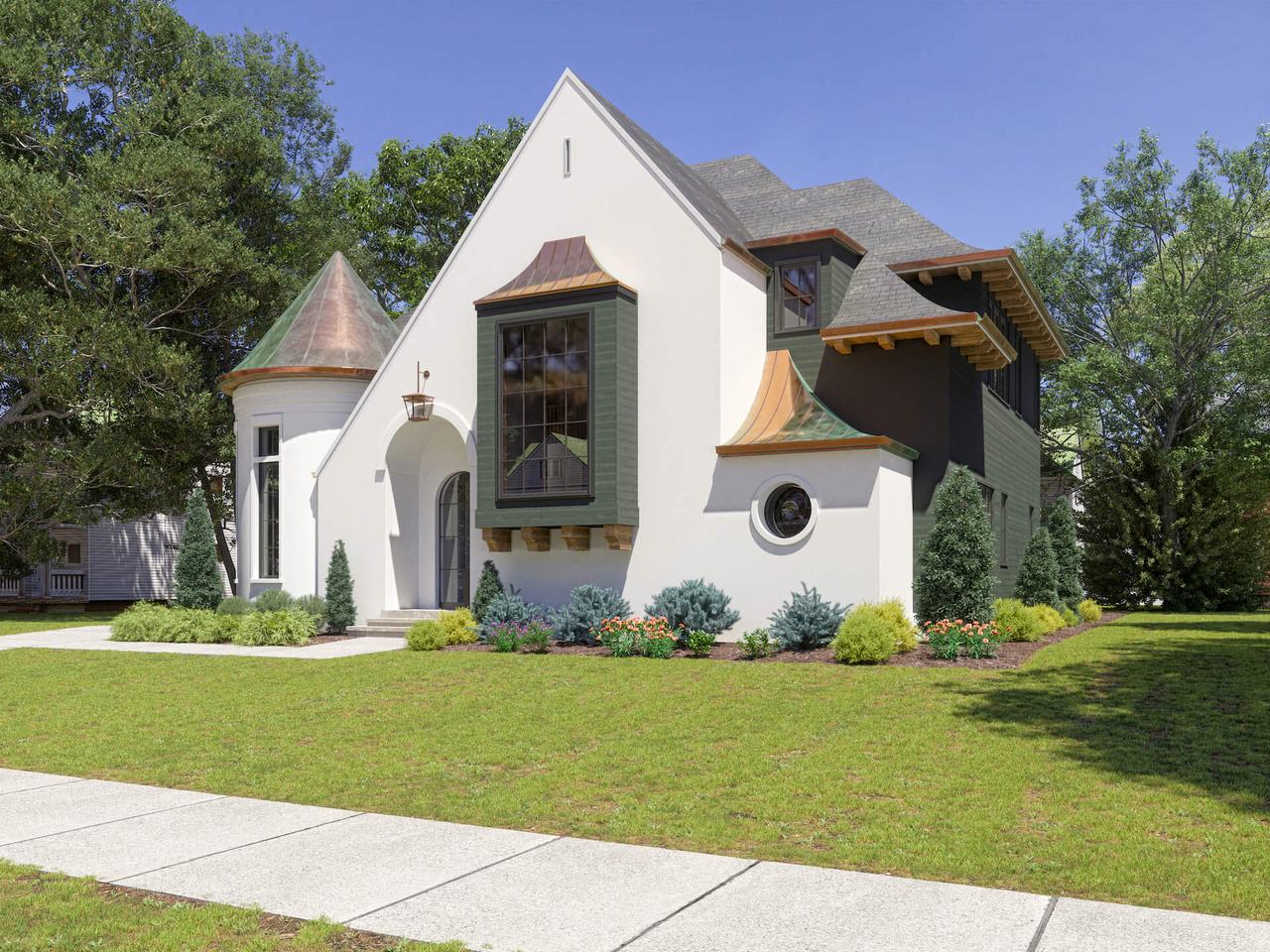 Second House Exterior Rendering in a 3D Visualization Project