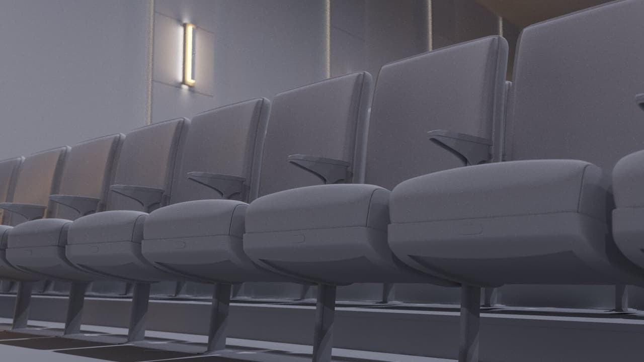 A Row of Seats for Theater 3D Animation