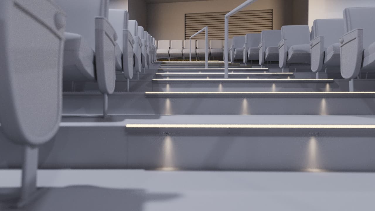 Stairs Light Fixtures for Theater 3D Flythrough
