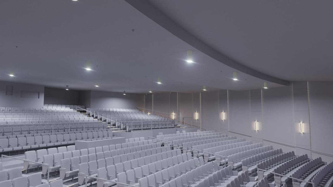 Ceiling in the Theater Auditorium 3D Animation