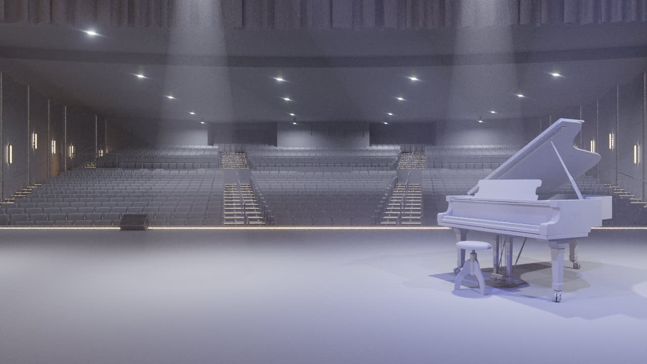 3D Modeled Stage with Lights On for the 3D Animation