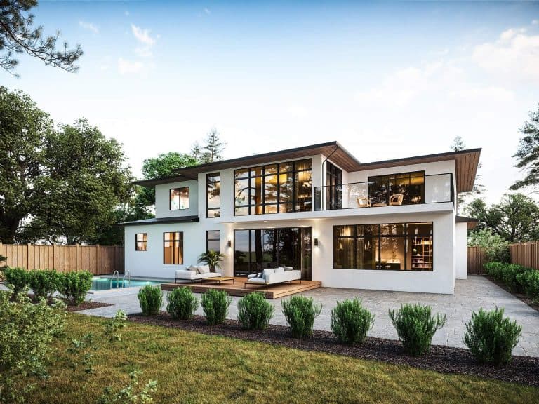 Professional Exterior Rendering of a Prairie Home in California