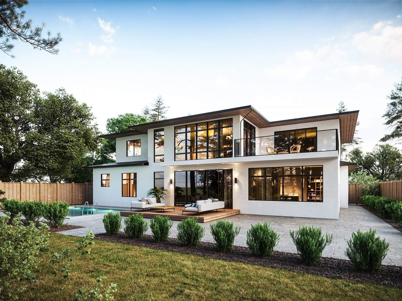 Professional exterior rendering — Prairie home California CGI