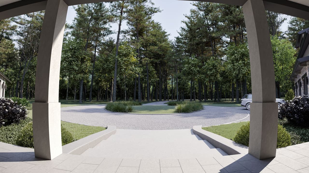 Exterior Renderings for a House in Georgia: View of the Forest