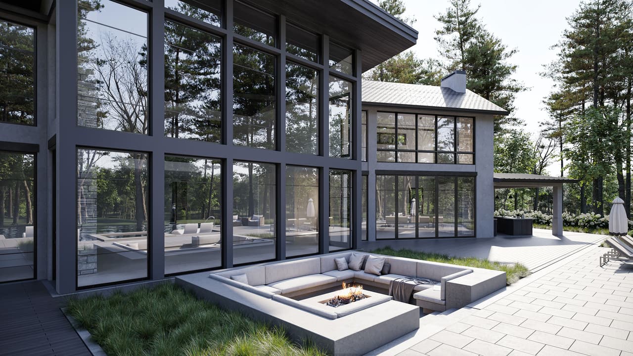 Exterior Renderings for a House in Georgia: Rest Areas and View