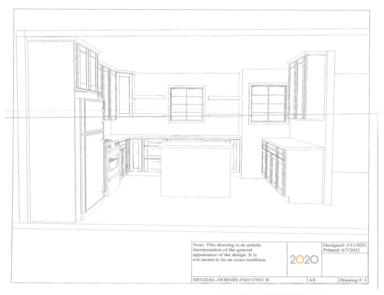 Kitchen Drawing for CG Tour