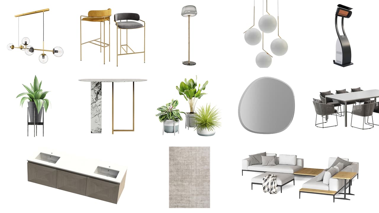 3D Models from ArchiCGI Library for the Townhouse Interiors