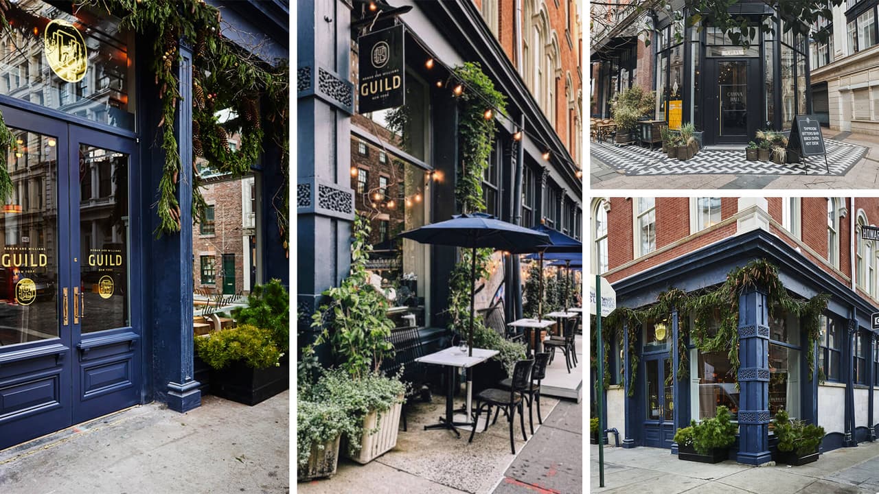 Restaurant exterior rendering references — facade design NYC