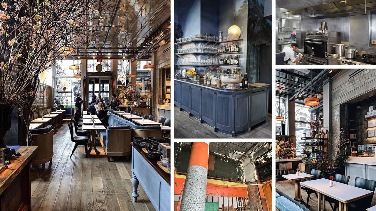 Restaurant interior rendering references — furniture and decor