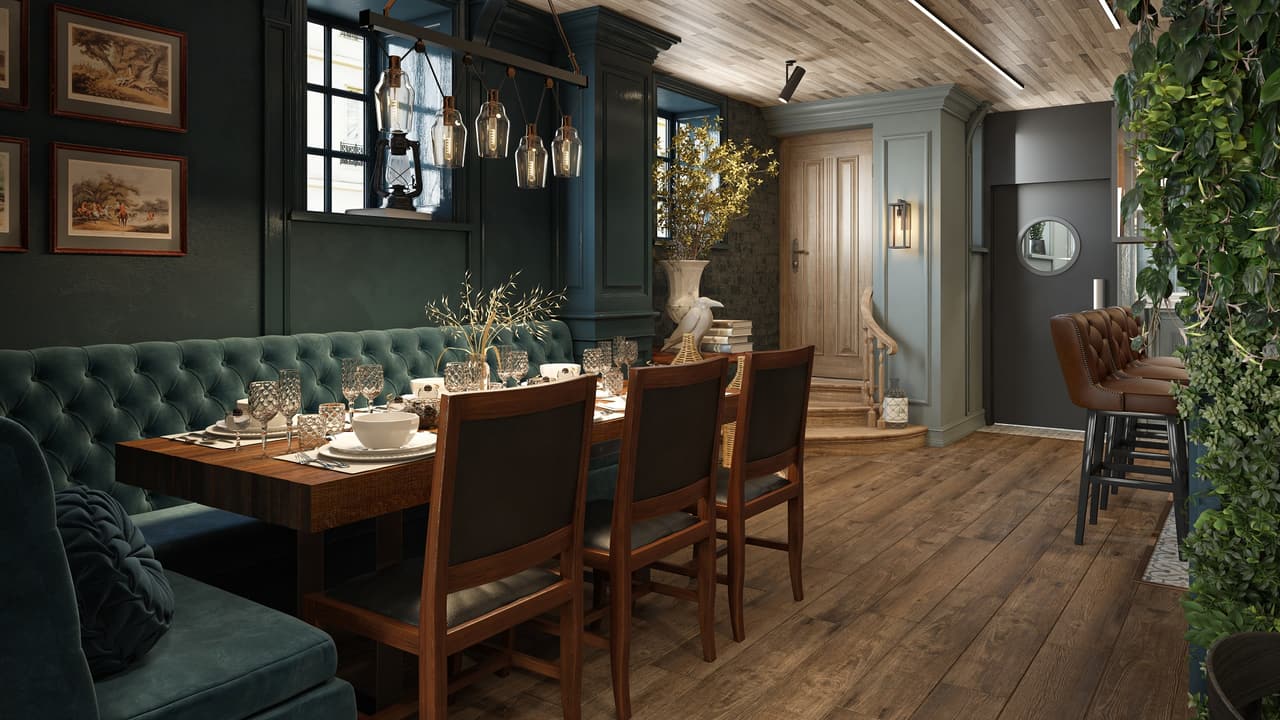 Interior CG Render of a Restaurant in New York