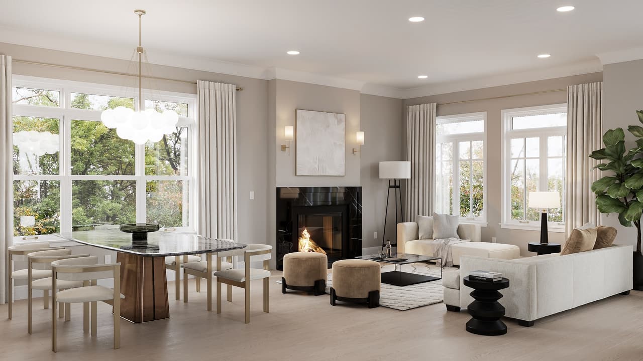 3D Real Estate Rendering of a Living Room