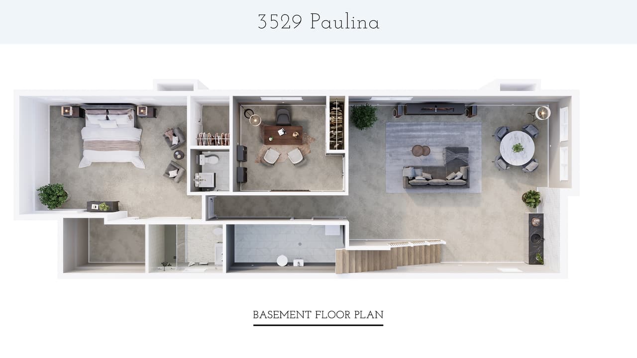 Finalized 3D Floor Plan of the Basement