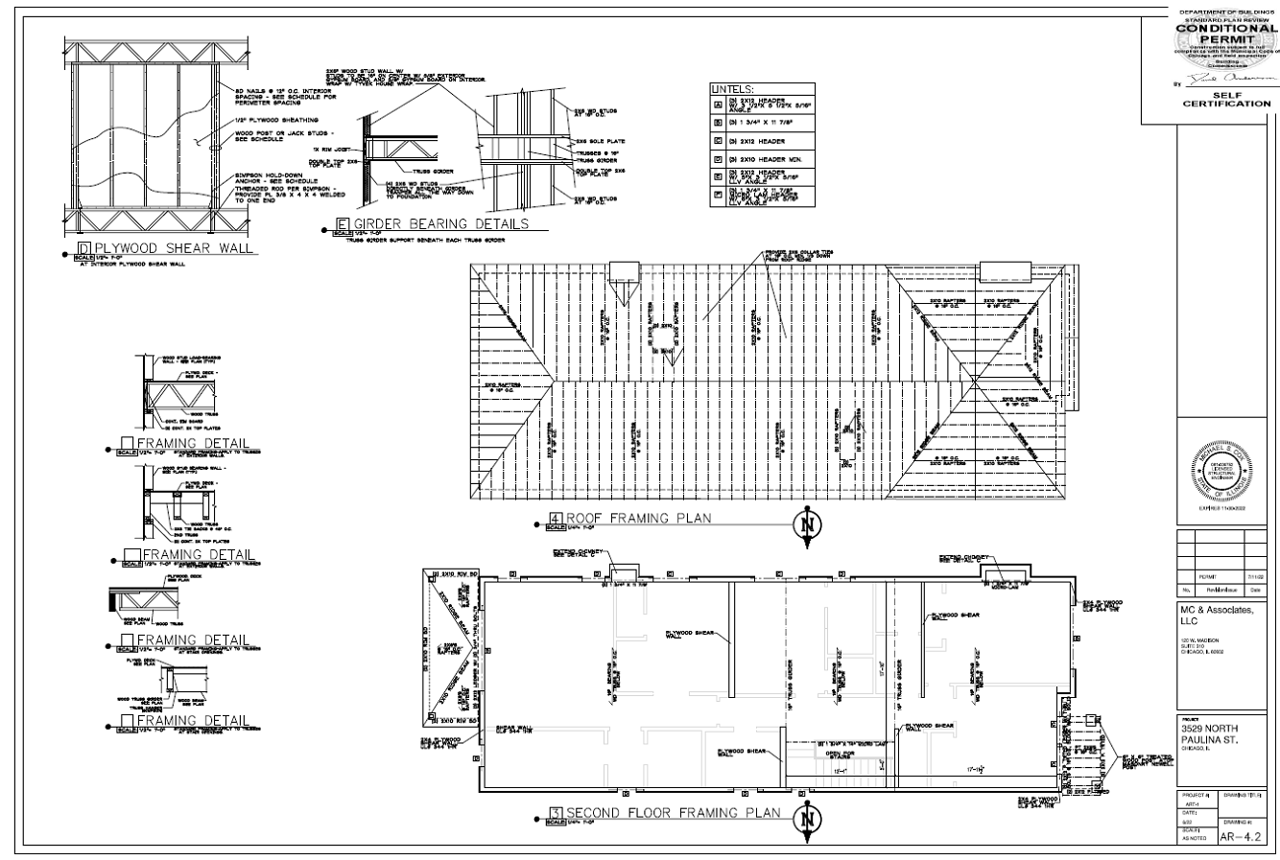 Framing Plans Drawing of Real Estate