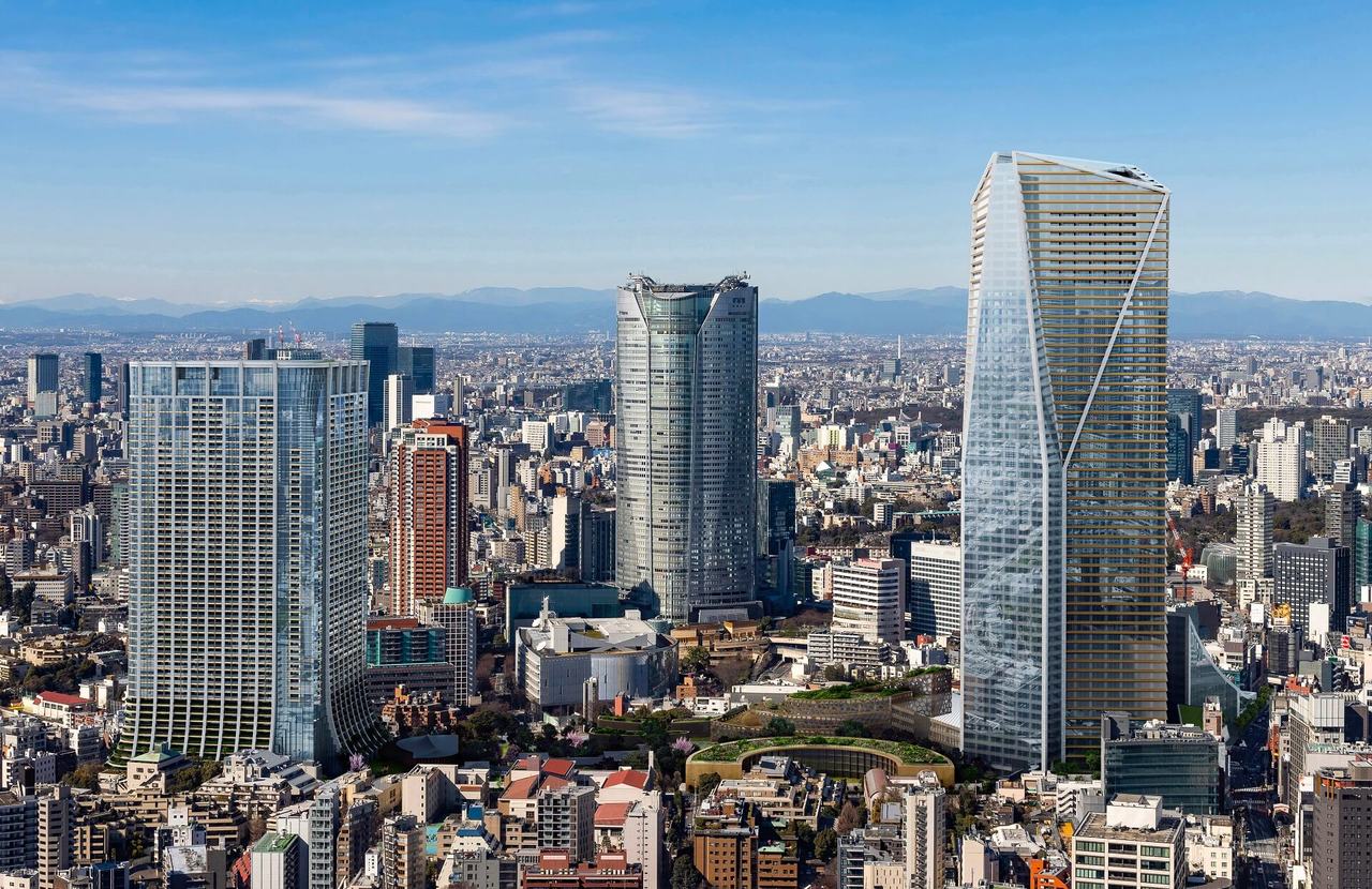 Urban design rendering — high-rise buildings