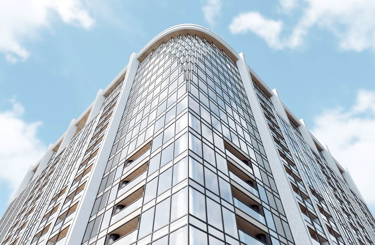 Urban Redevelopment Rendering: Worm-eye View