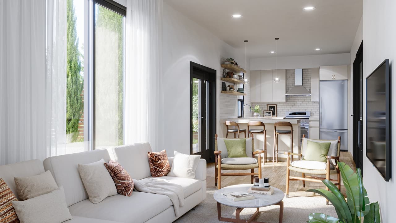 ADU Living Room Interior 3D Rendering