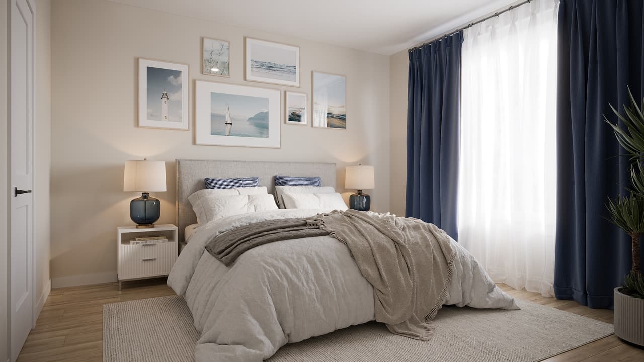 Energy-efficient Homes 3D Rendering: Bedroom Design