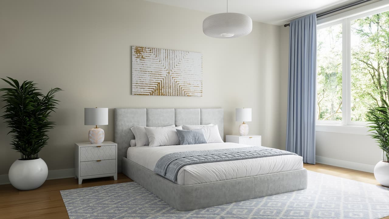 Energy-efficient Homes 3D Rendering: Bedroom Interior
