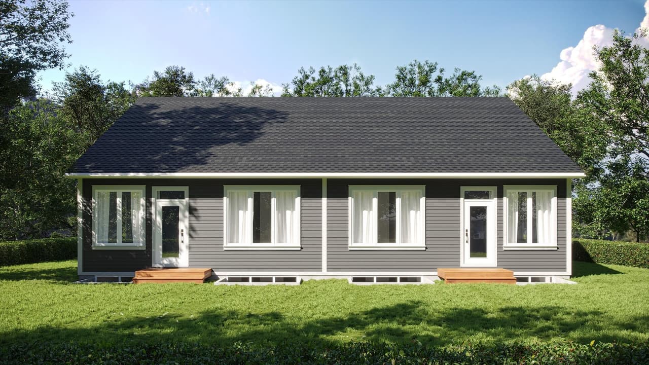Energy-efficient House Exterior 3D Rendering