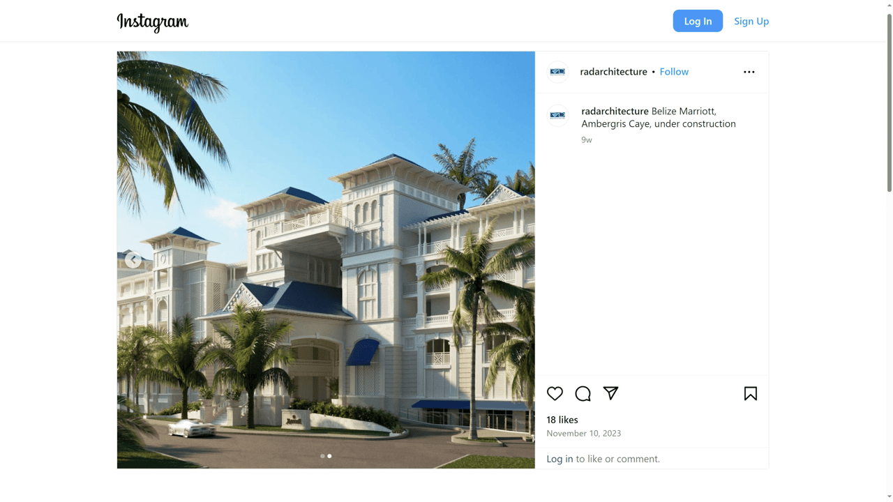 Resort 3D rendering for marketing