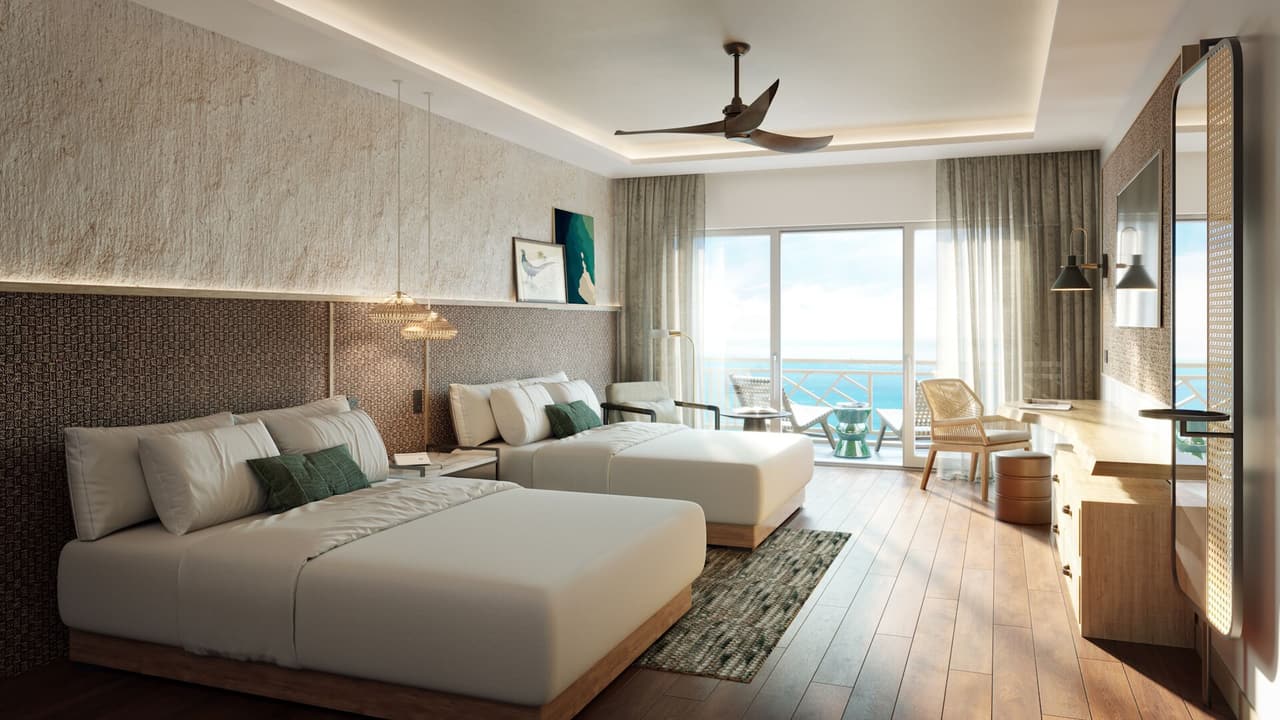 Resort bedroom rendering
