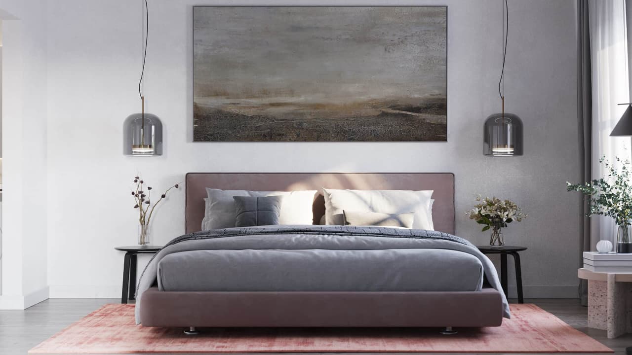 3D bedroom design — contemporary Blue Ocean CGI